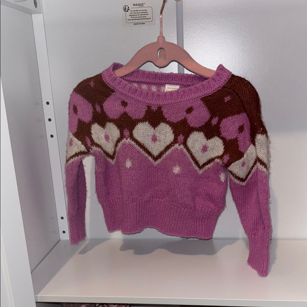 Carters Pink/Brown Sweater 18 months